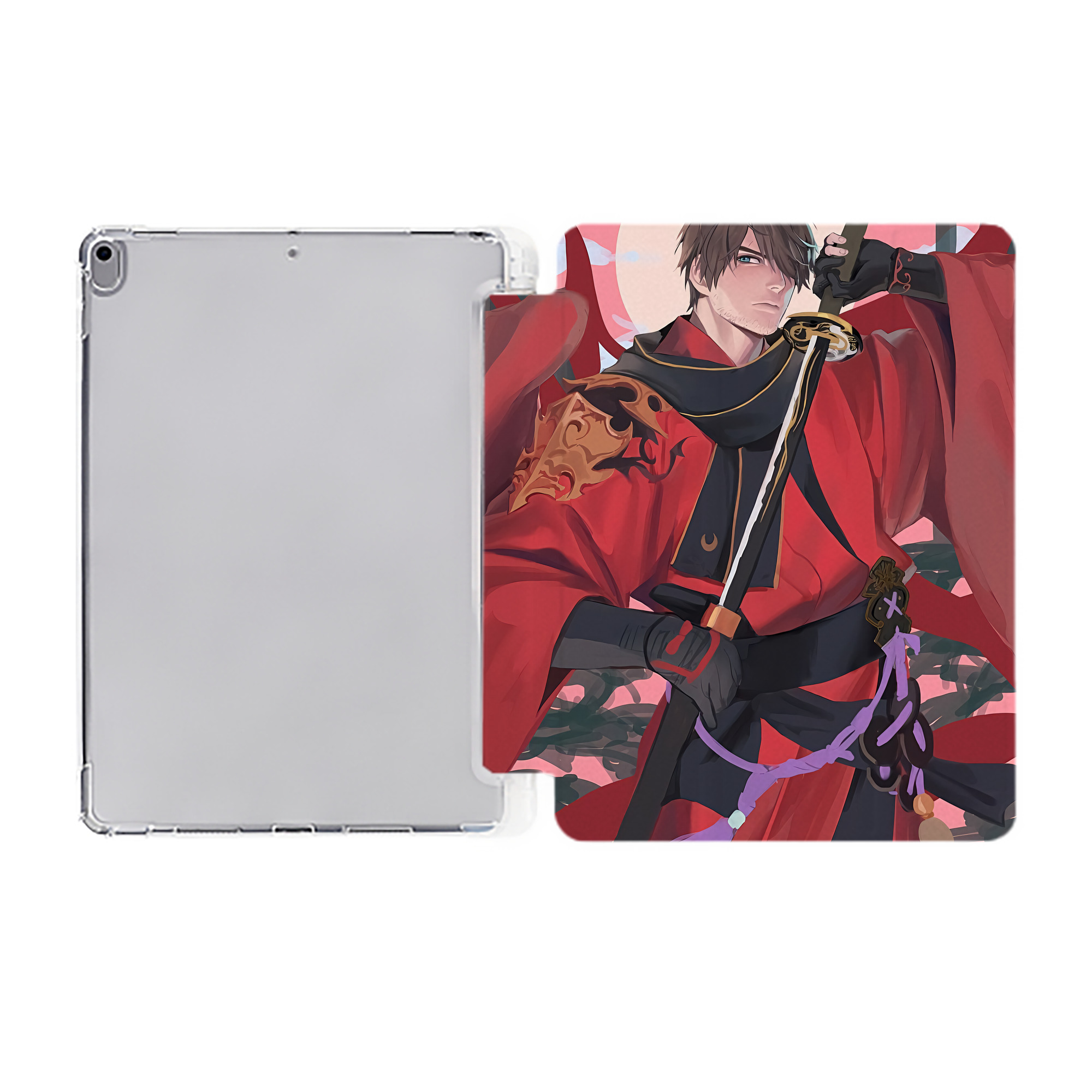 （画像用） 刀剣乱舞 Touken Ranbu IPad ケース ペン収納付き 三つ折りスタンド PUレザー×シリコン 対応機種9.5/10.5/10.9インチ